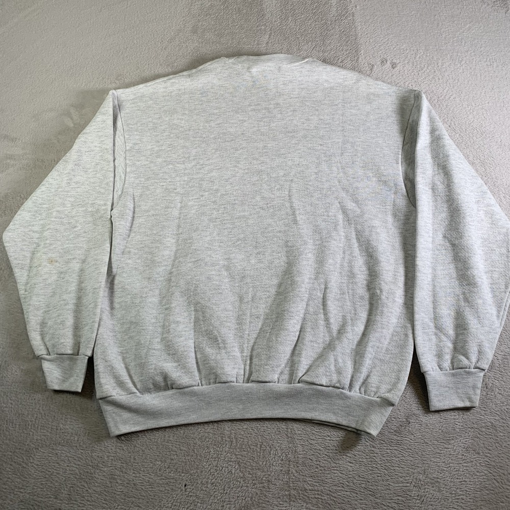 Vintage Lee‎ Sweatshirt Mens L Gray USA Flag Land Of The Free Crewneck Patriotic - Picture 11 of 12